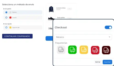 Opciones de envío en tu checkout
