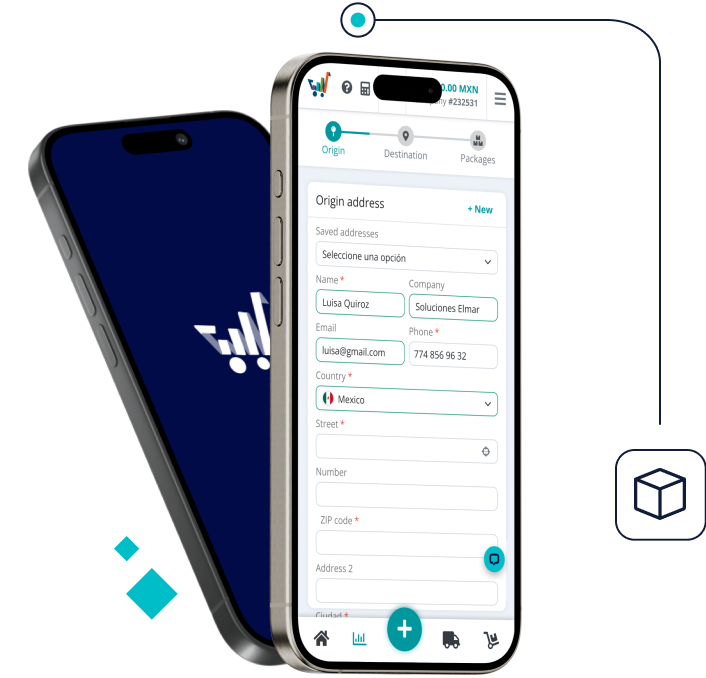 使用Envia.com应用的手机图片