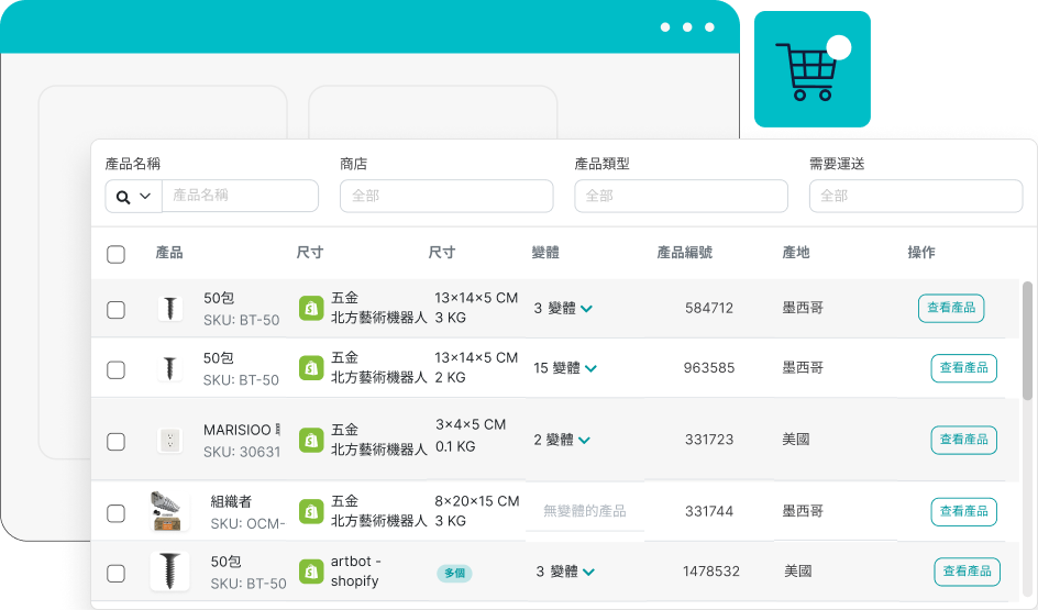 Ecommerce Pro 中的产品表
