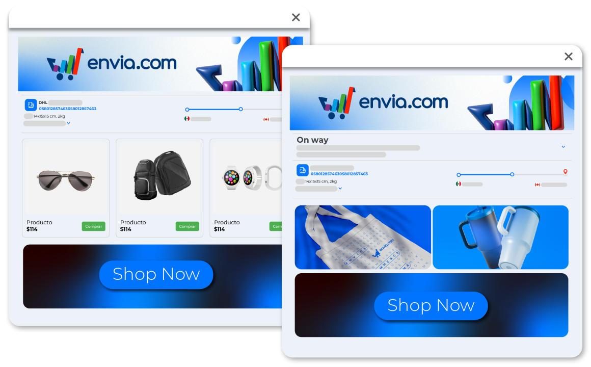 定制运输物流的插图，展示专业和个性化的跟踪界面。